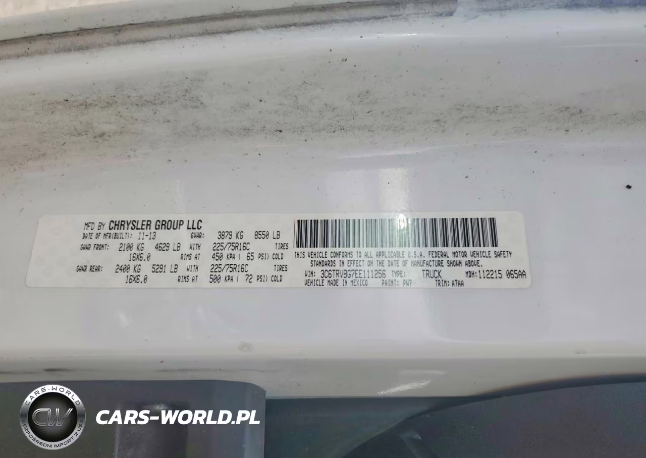2014 Ram Promaster 1500 1500 High VIN:3C6TRVBG7EE111256 - 13