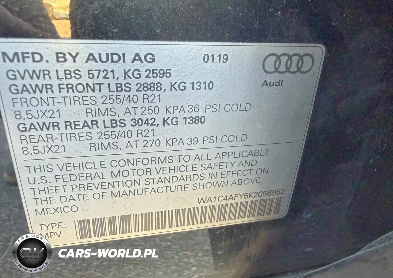 2019 Audi Sq5 Prestige VIN:WA1C4AFY6K2056952 - 10