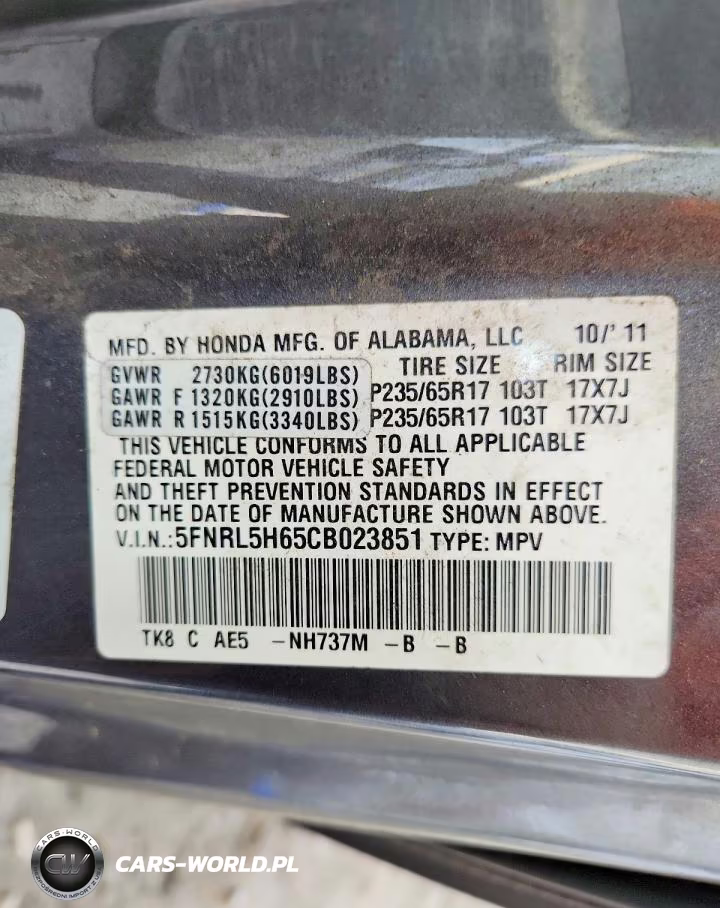 2012 Honda Odyssey Exl VIN:5FNRL5H65CB023851 - 13