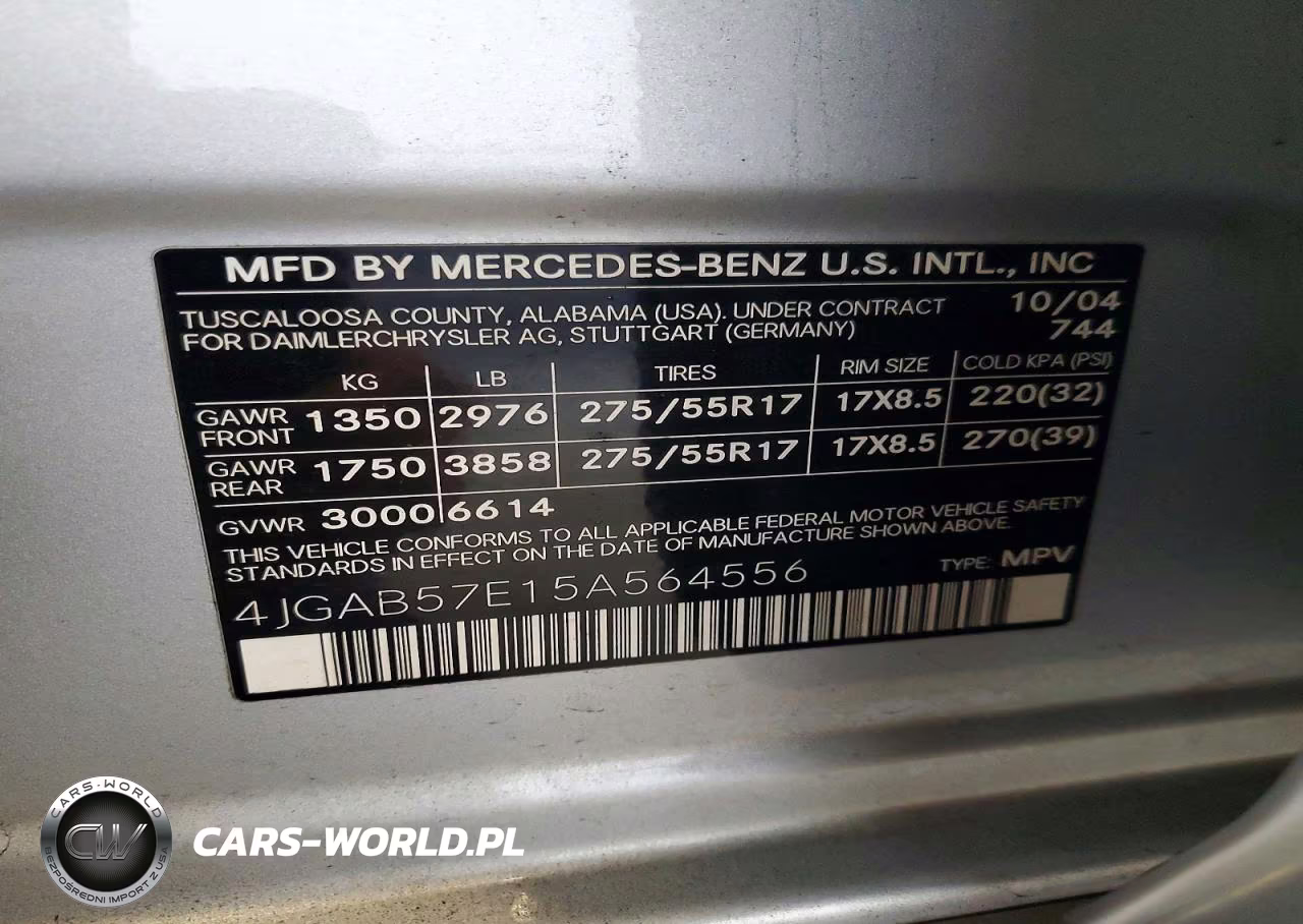 2005 Mercedes-Benz Ml 350 VIN:4JGAB57E15A564556 - 14