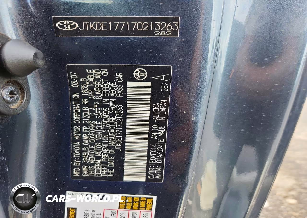 2007 Scion Tc Base VIN:JTKDE177170213263 - 12