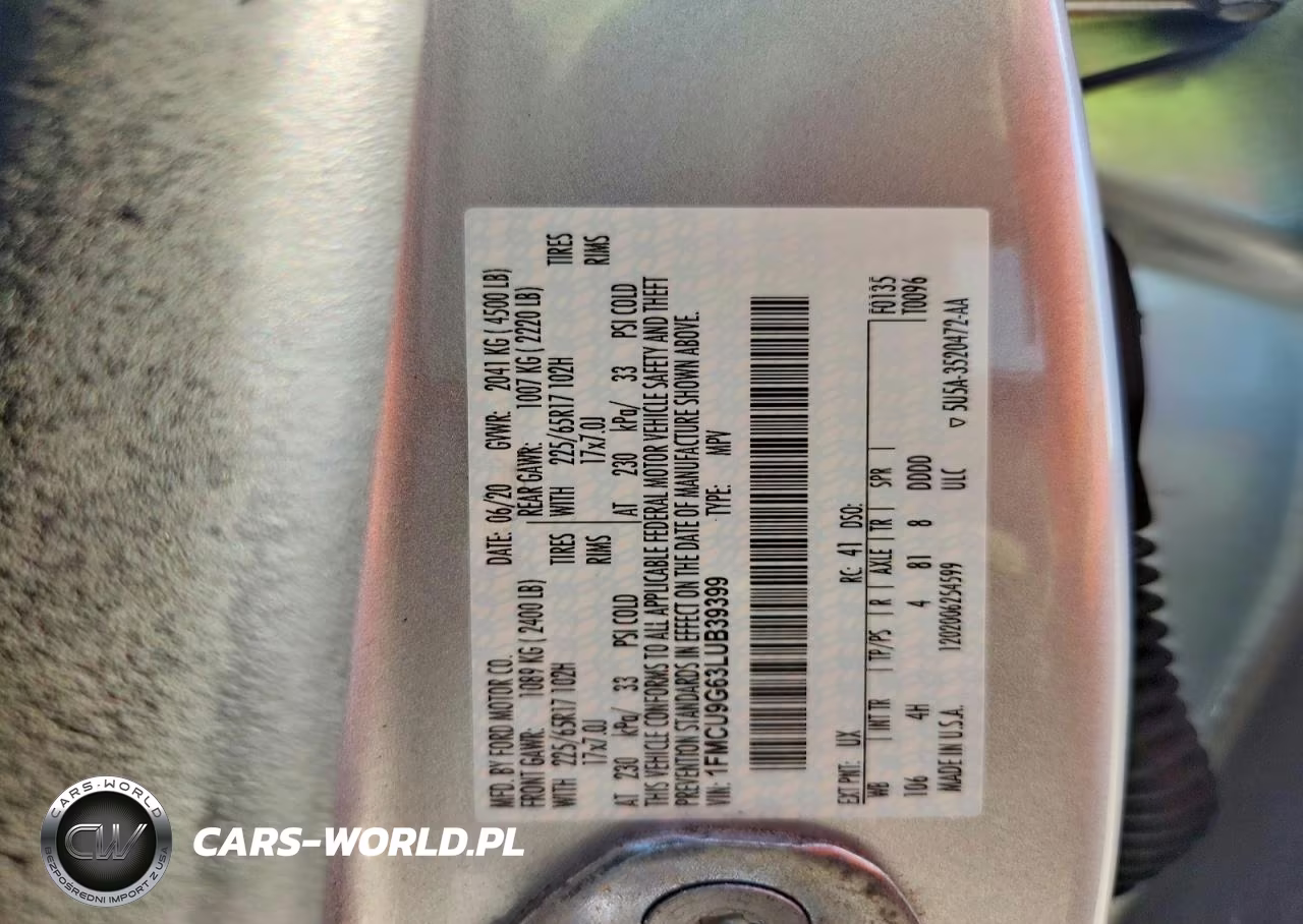 2020 Ford Escape Se VIN:1FMCU9G63LUB39399 - 13