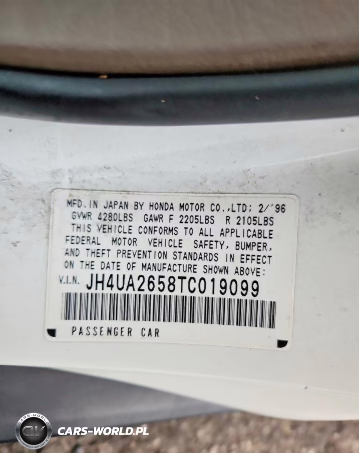 1996 Acura 2.5Tl VIN:JH4UA2658TC019099 - 12