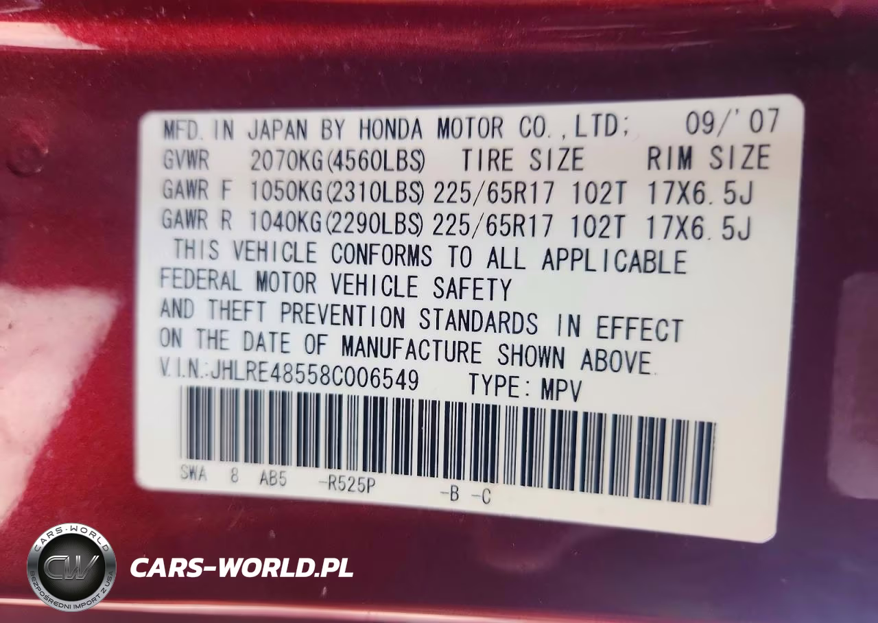 2008 Honda Cr-V Ex VIN:JHLRE48558C006549 - 14