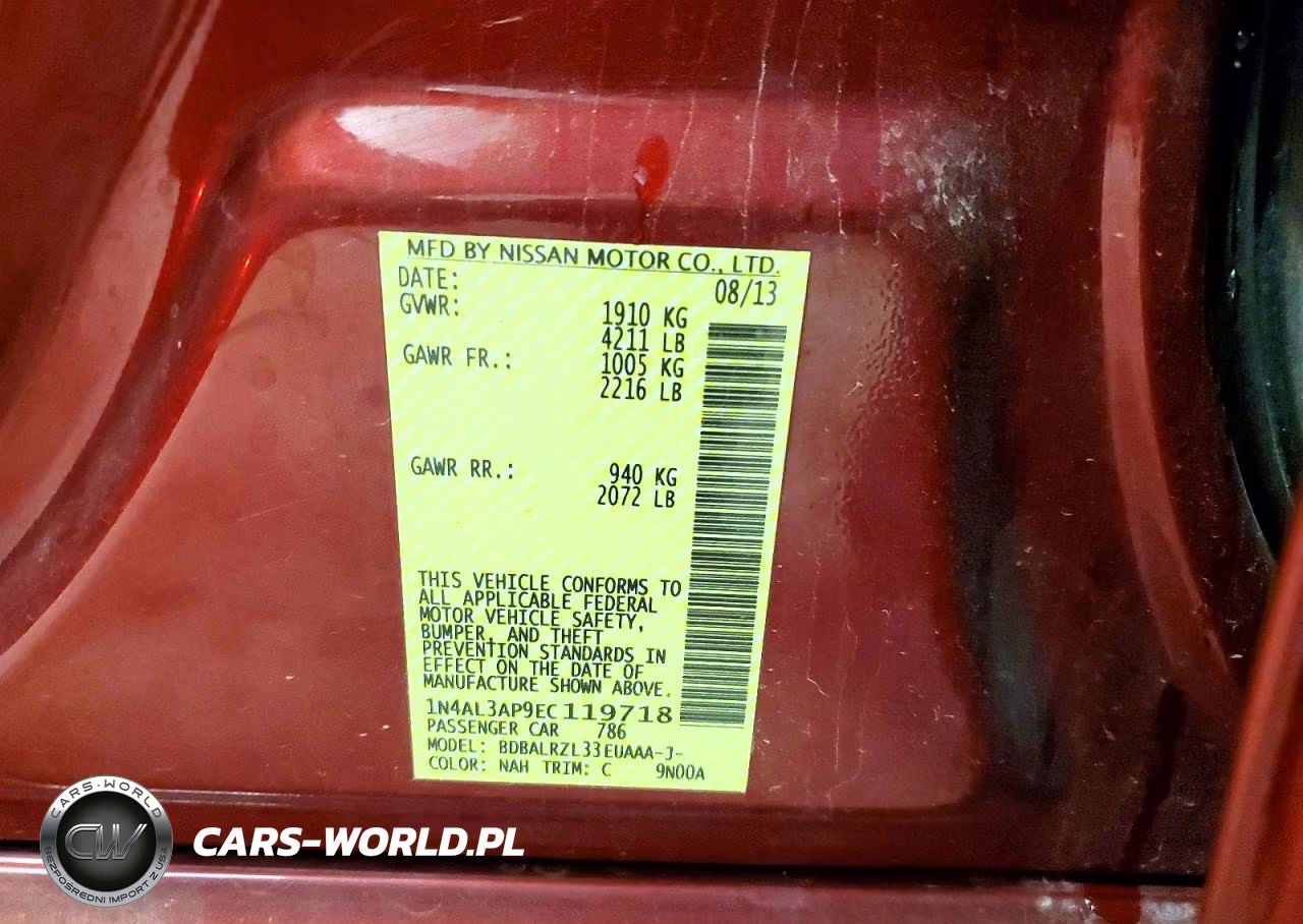 2014 Nissan Altima 2.5 VIN:1N4AL3AP9EC119718 - 12