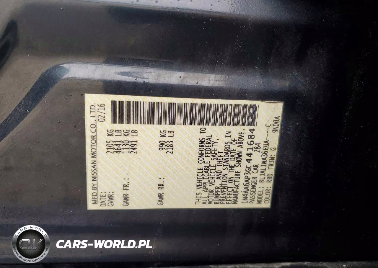 2016 Nissan Maxima 3.5 Sv VIN:1N4AA6AP3GC441684 - 13