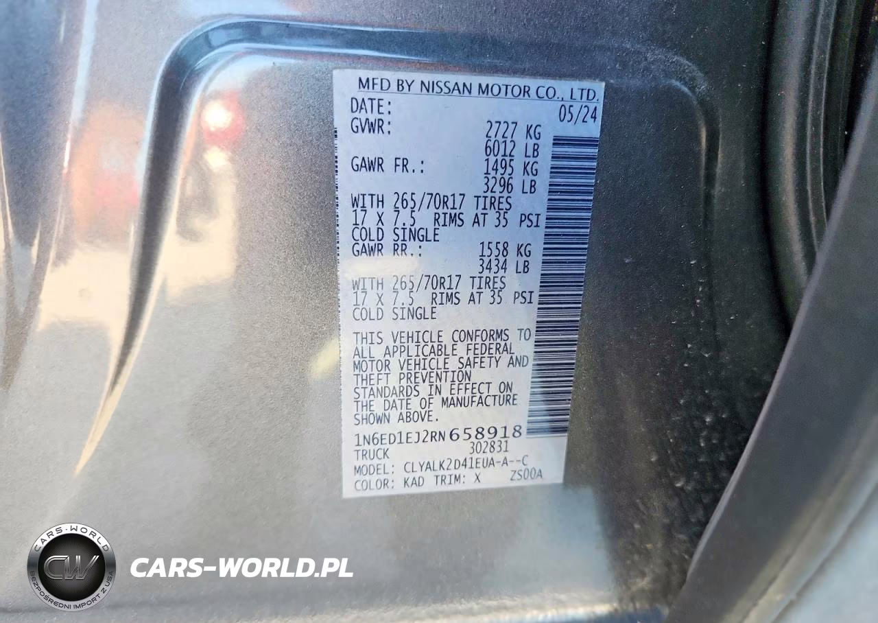 2024 Nissan Frontier Pro-X VIN:1N6ED1EJ2RN658918 - 12