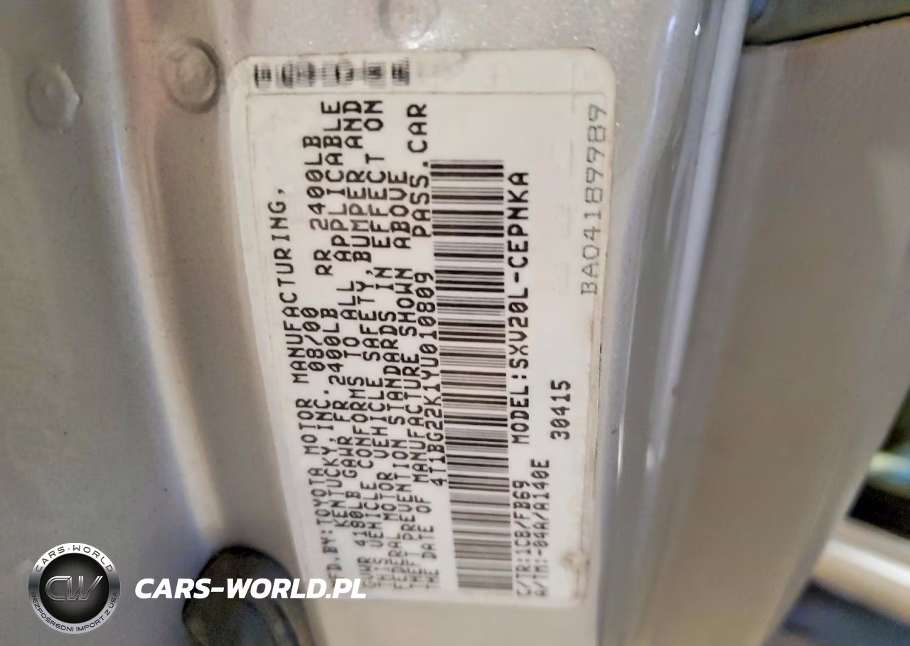 2000 Toyota Camry Le VIN:4T1BG22K1YU010809 - 13