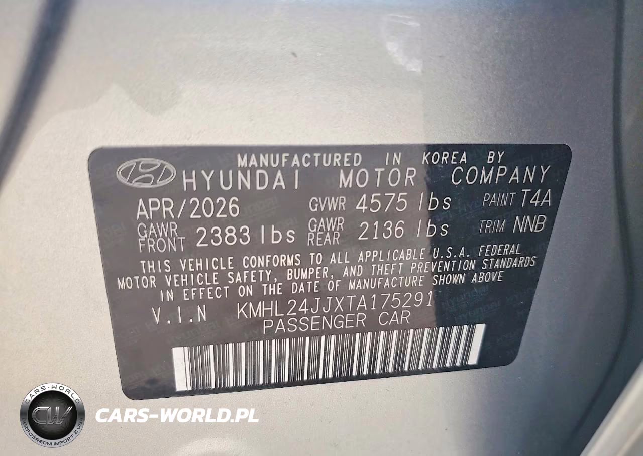 2026 Hyundai Sonata Hybrid Blue VIN:KMHL24JJXTA175291 - 12