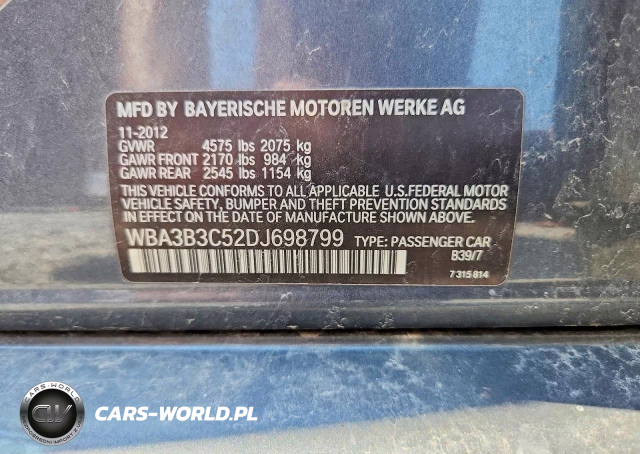 2013 BMW 328 Xi VIN:WBA3B3C52DJ698799 - 12