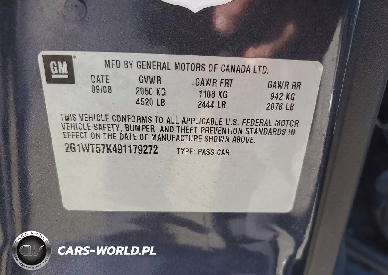 2009 Chevrolet Impala 1Lt VIN:2G1WT57K491179272 - 12