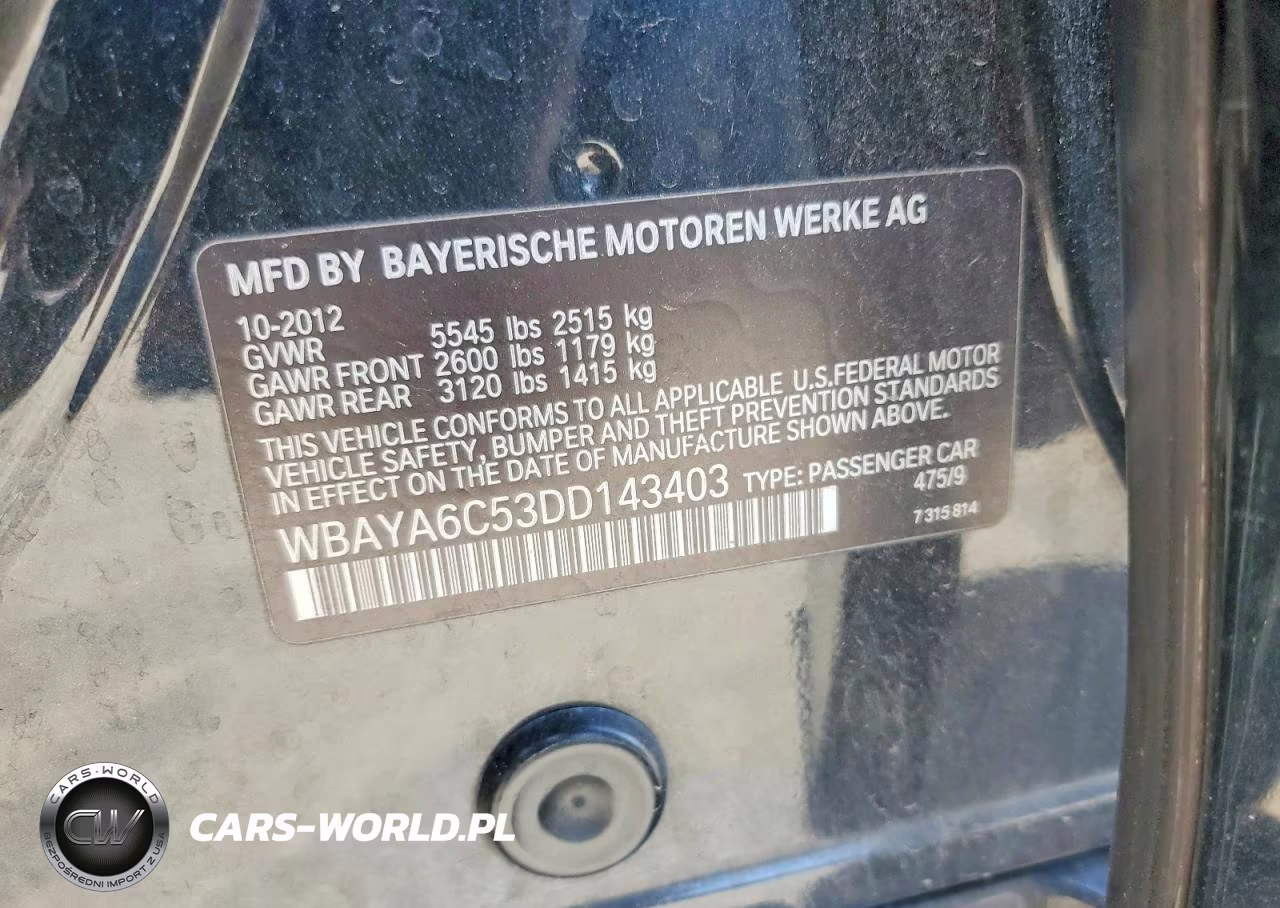 2013 BMW 740 I VIN:WBAYA6C53DD143403 - 12