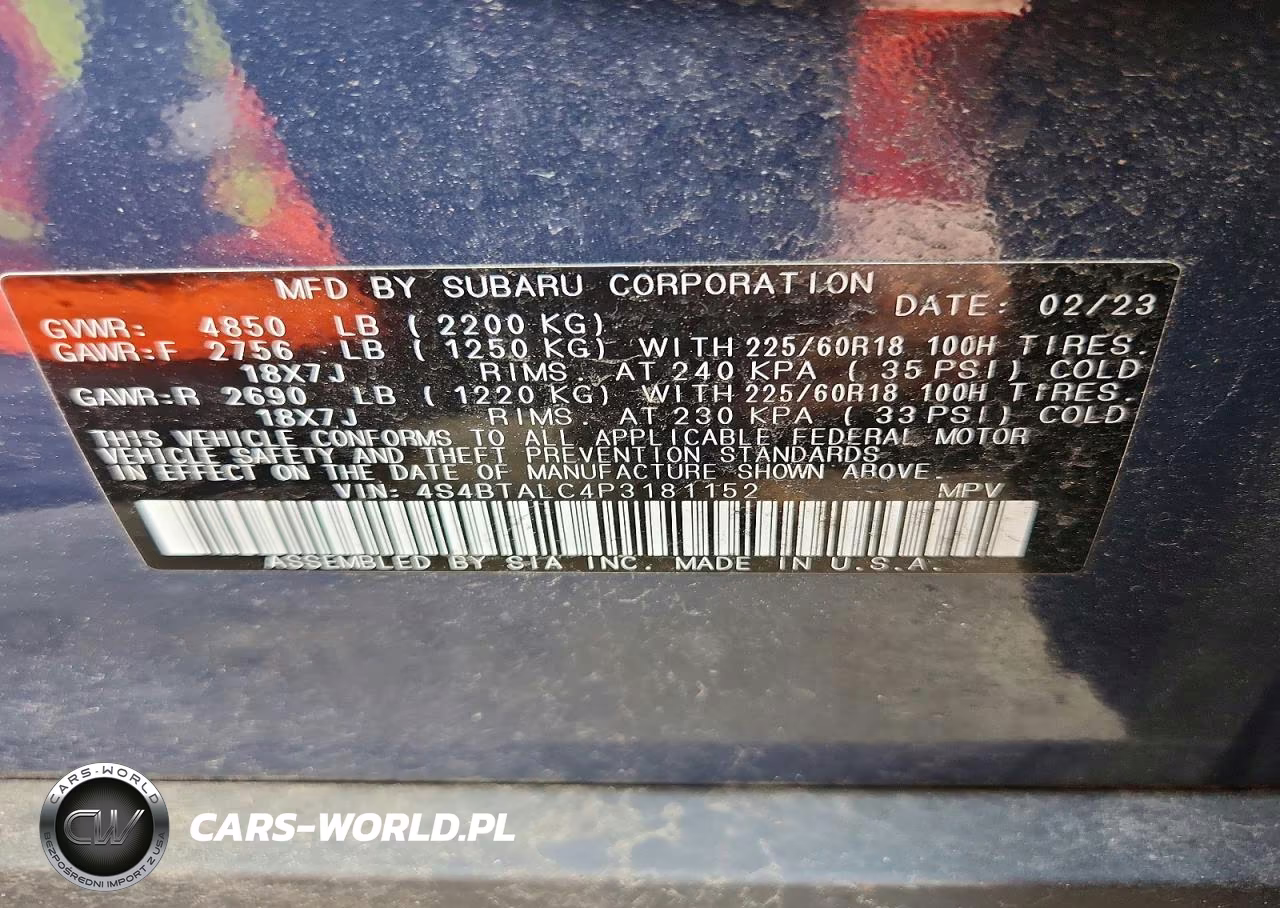 2023 Subaru Outback Onyx Edition VIN:4S4BTALC4P3181152 - 12