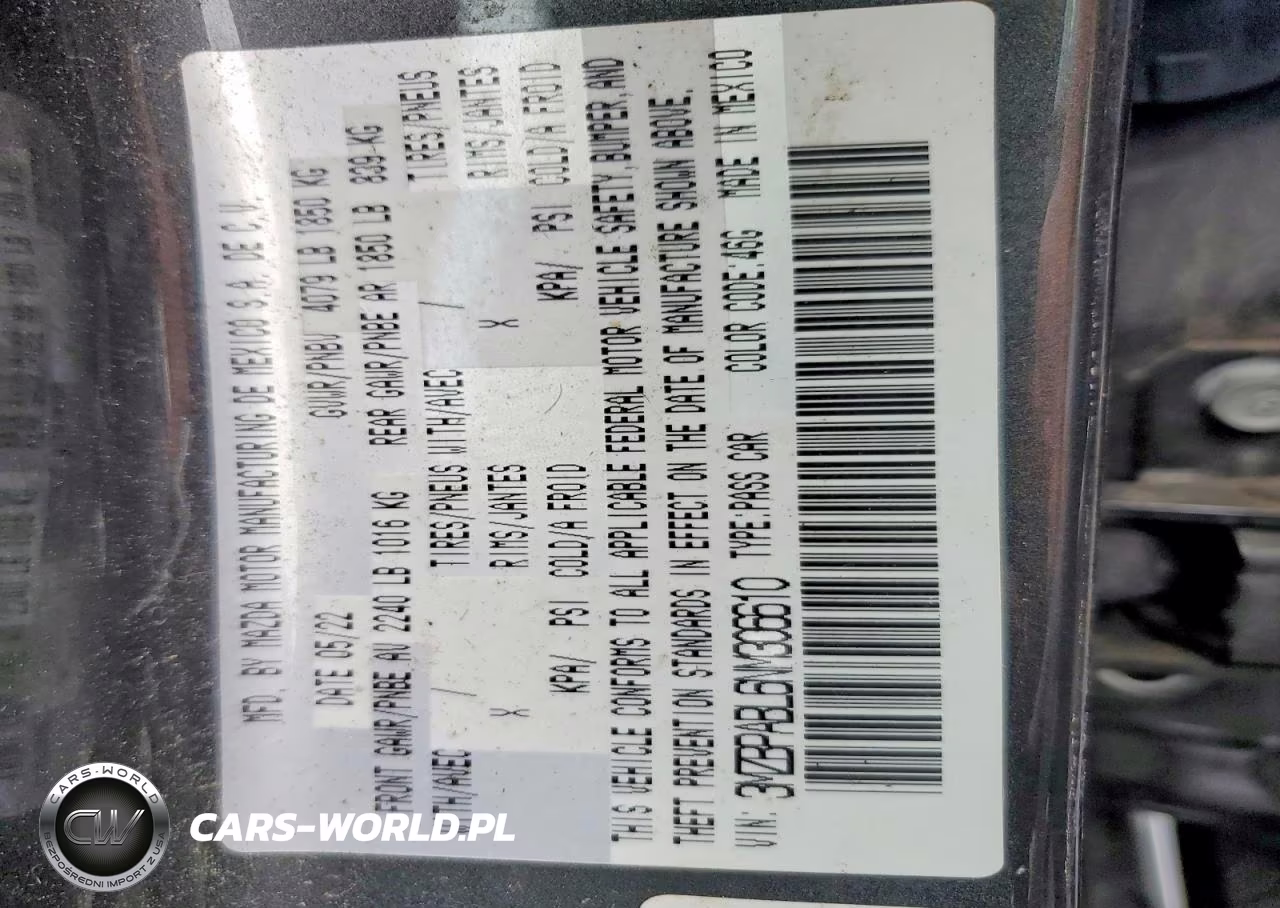 2022 Mazda 3 Select VIN:3MZBPABL6NM306610 - 12