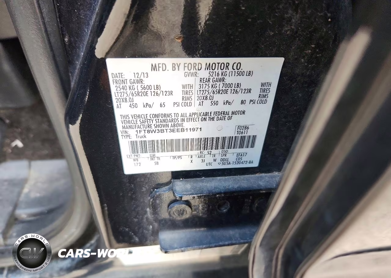 2014 Ford F350 Super Duty VIN:1FT8W3BT3EEB11971 - 12