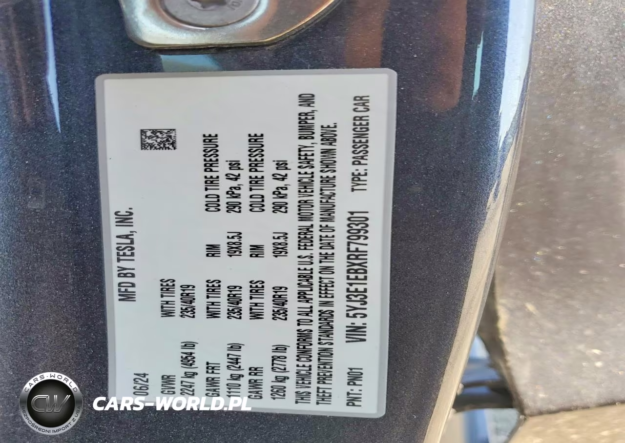 2024 Tesla Model 3 VIN:5YJ3E1EBXRF799301 - 12