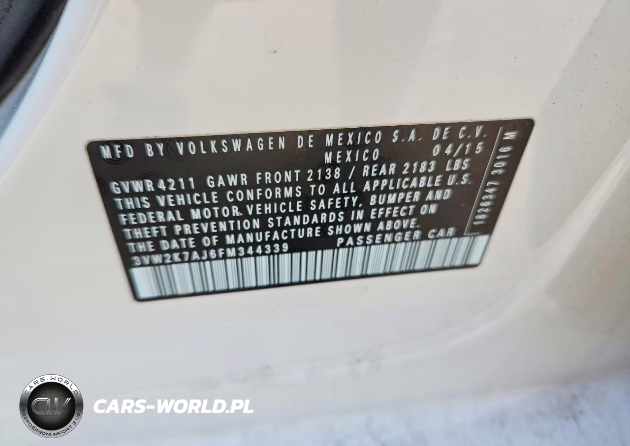 2015 Volkswagen Jetta Base VIN:3VW2K7AJ6FM344339 - 12