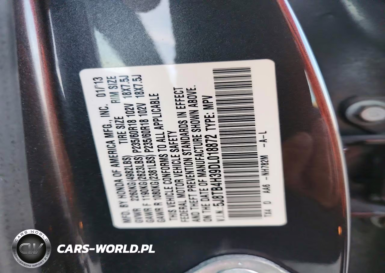 2013 Acura Rdx VIN:5J8TB4H39DL018872 - 13