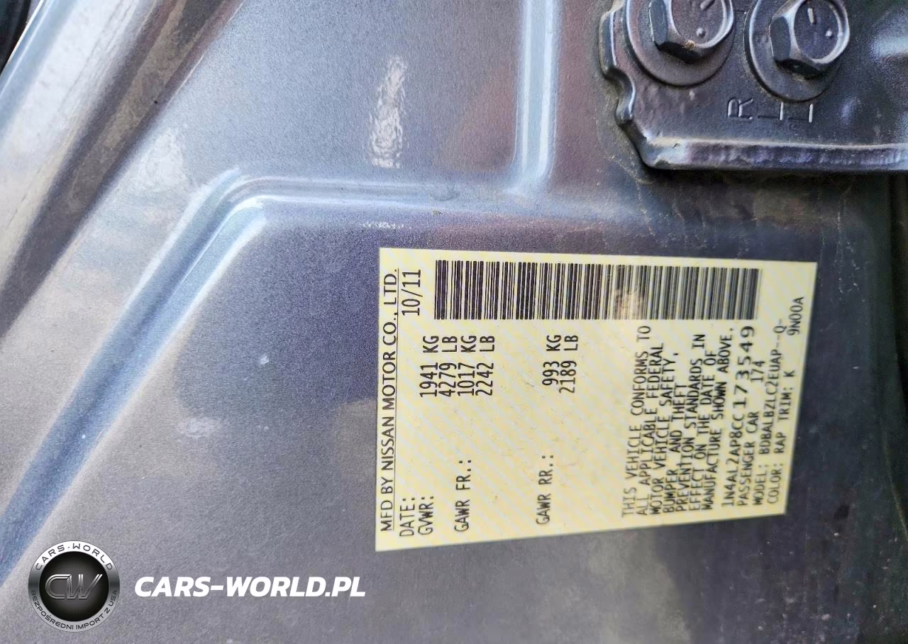 2012 Nissan Altima 2.5 VIN:1N4AL2AP8CC173549 - 12