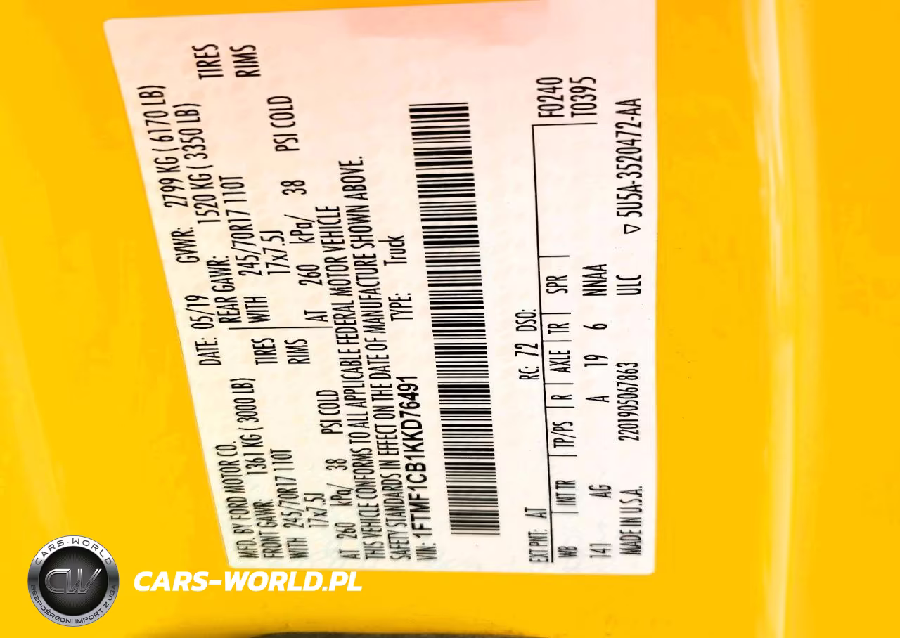 2019 Ford F150 VIN:1FTMF1CB1KKD76491 - 12