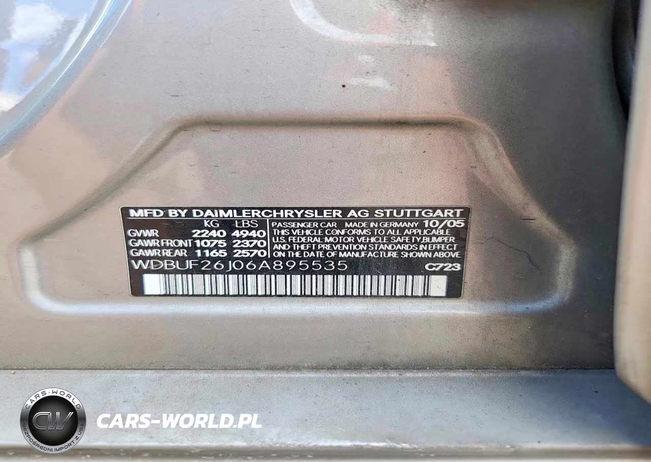 2006 Mercedes-Benz E 320 Cdi VIN:WDBUF26J06A895535 - 12