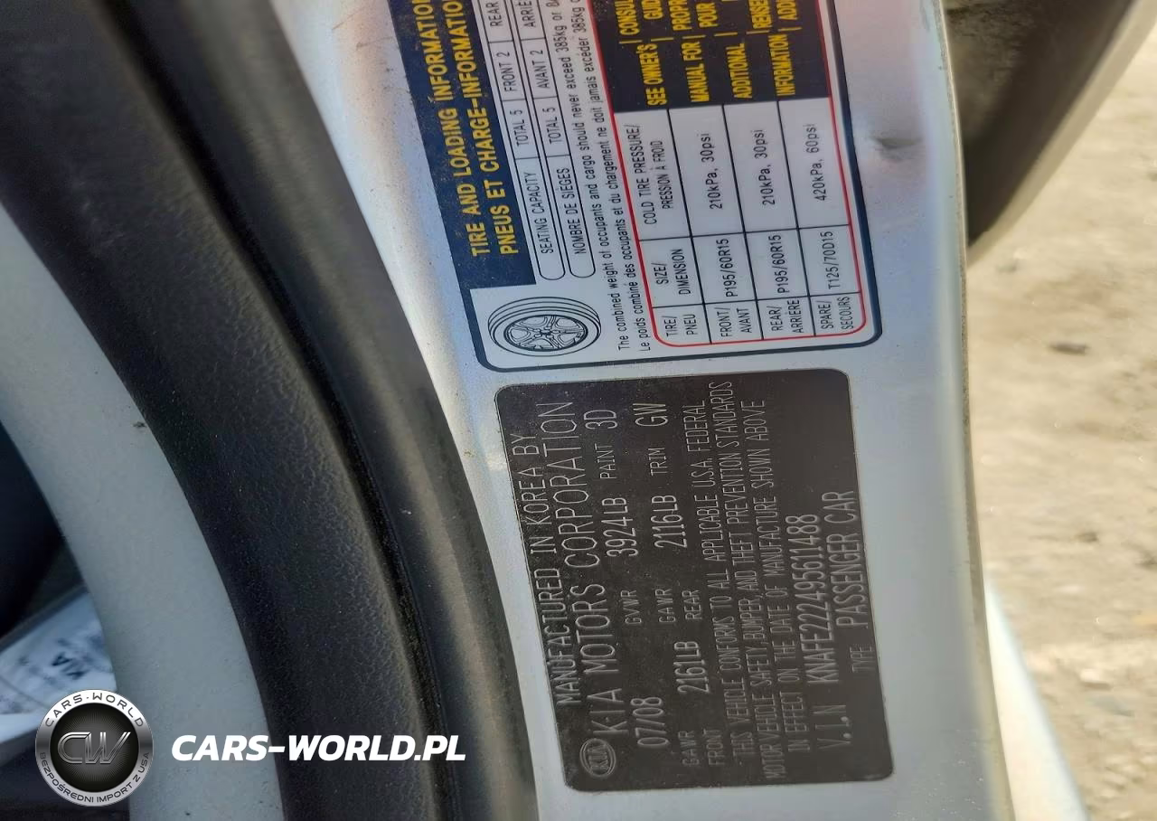 2009 Kia Spectra Lx VIN:KNAFE222495611488 - 12