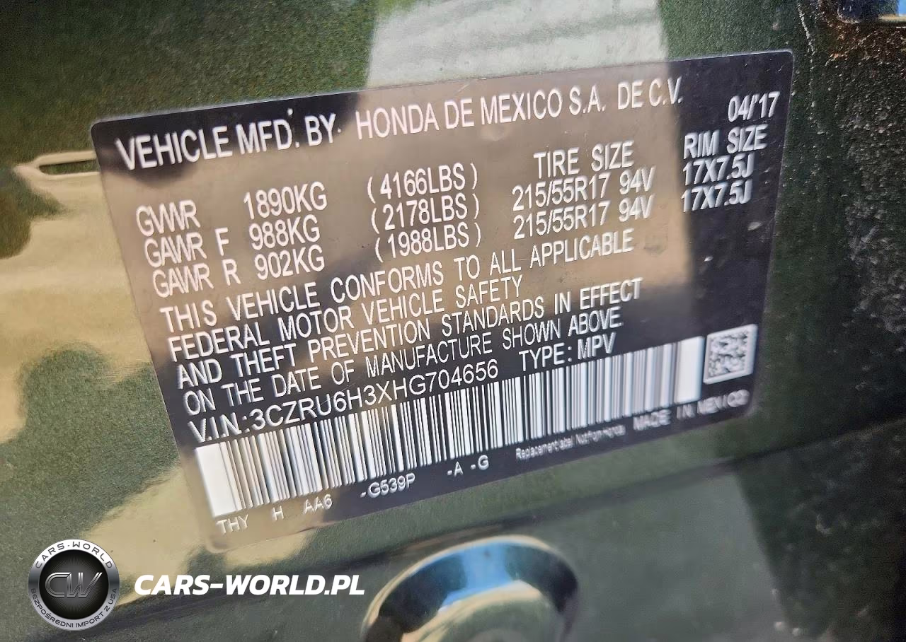 2017 Honda Hr-V Lx VIN:3CZRU6H3XHG704656 - 13