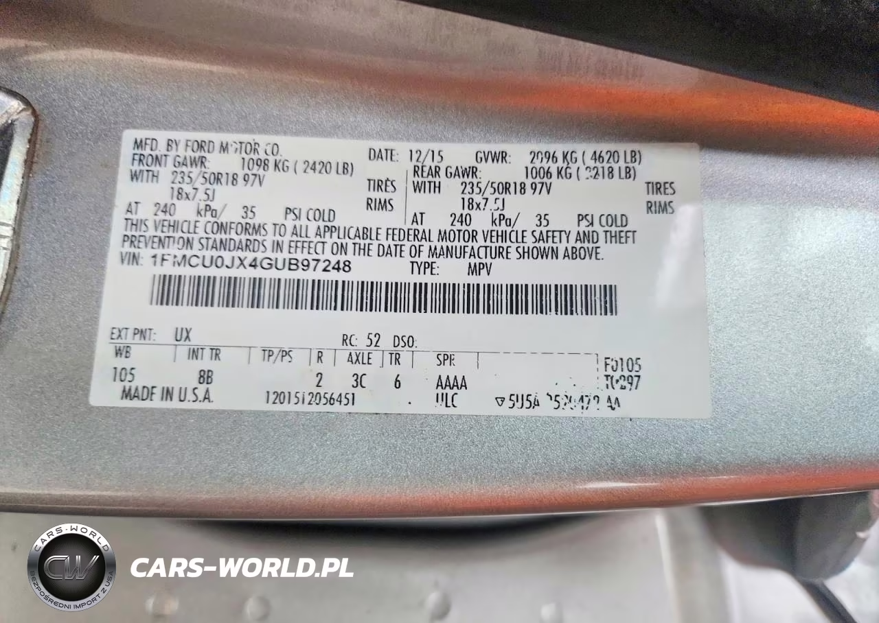 2016 Ford Escape Titanium VIN:1FMCU0JX4GUB97248 - 13