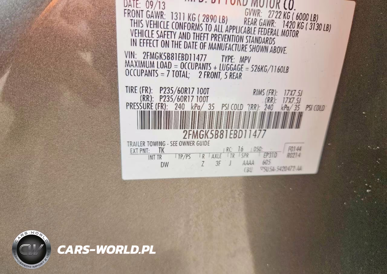 2014 Ford Flex Se VIN:2FMGK5B81EBD11477 - 12
