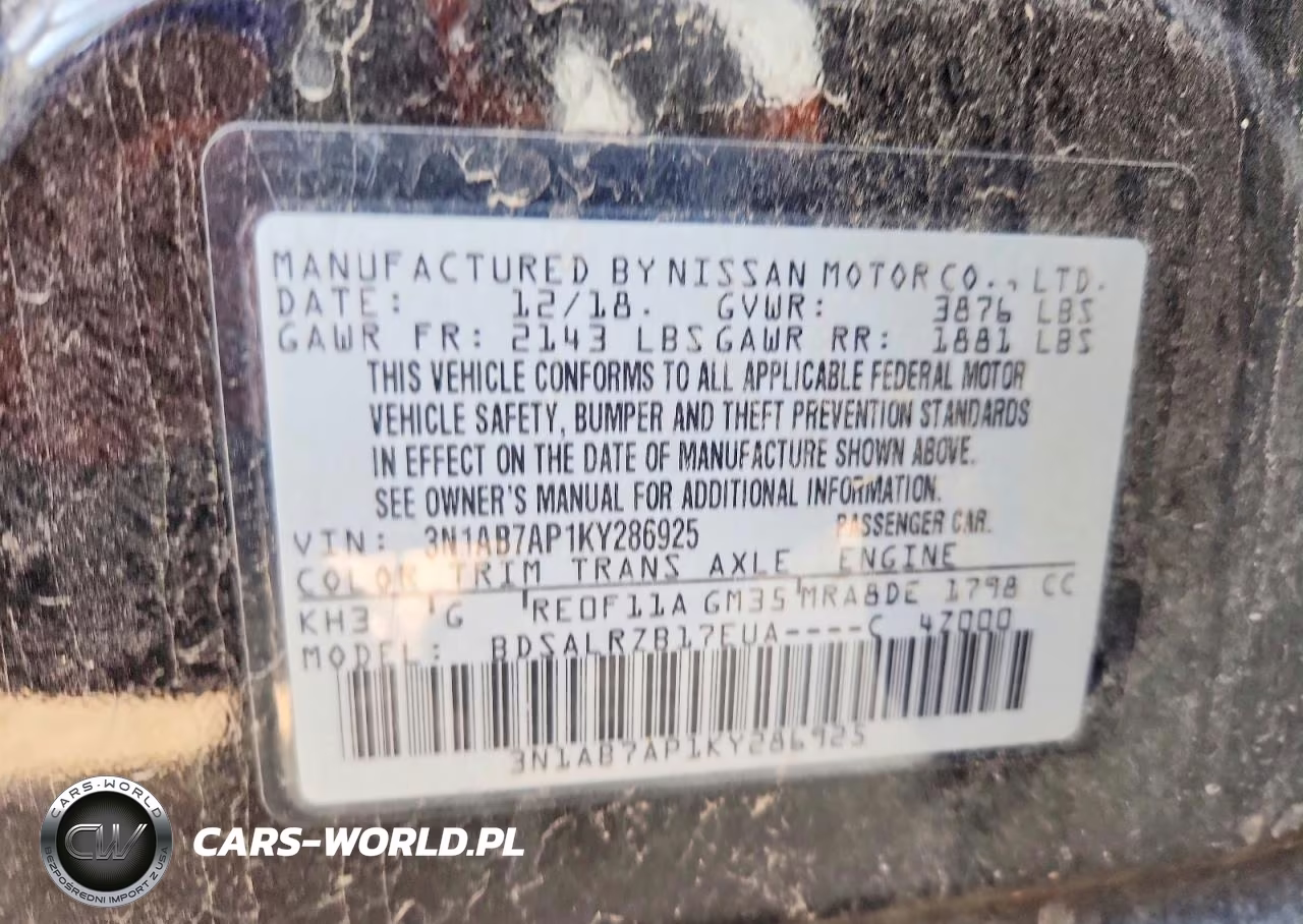 2019 Nissan Sentra Sr VIN:3N1AB7AP1KY286925 - 13
