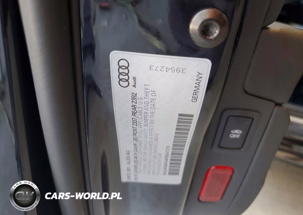 2017 Audi A4 Ultra Premium VIN:WAUKMAF44HN041319 - 12