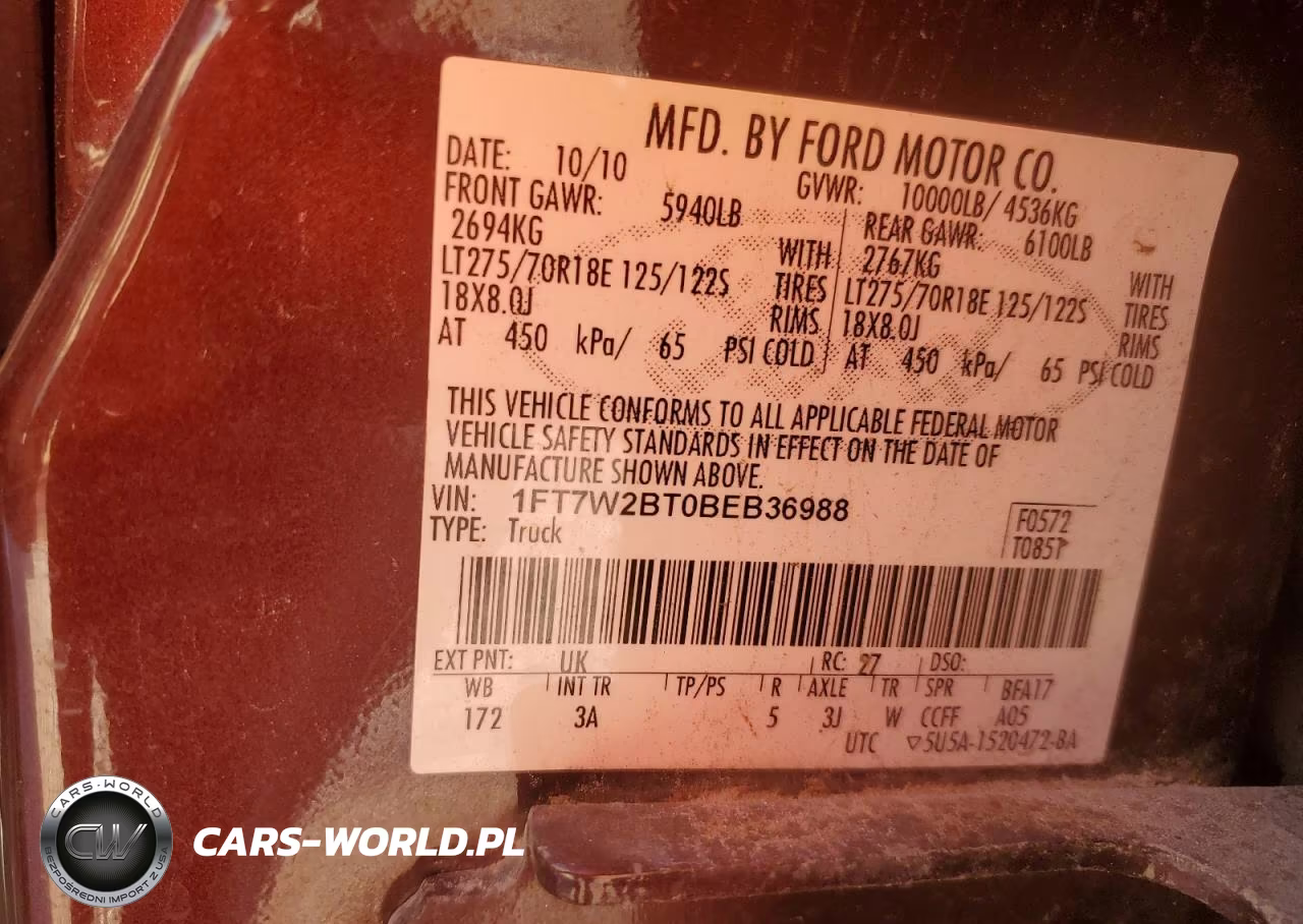 2011 Ford F250 Super Duty VIN:1FT7W2BT0BEB36988 - 13