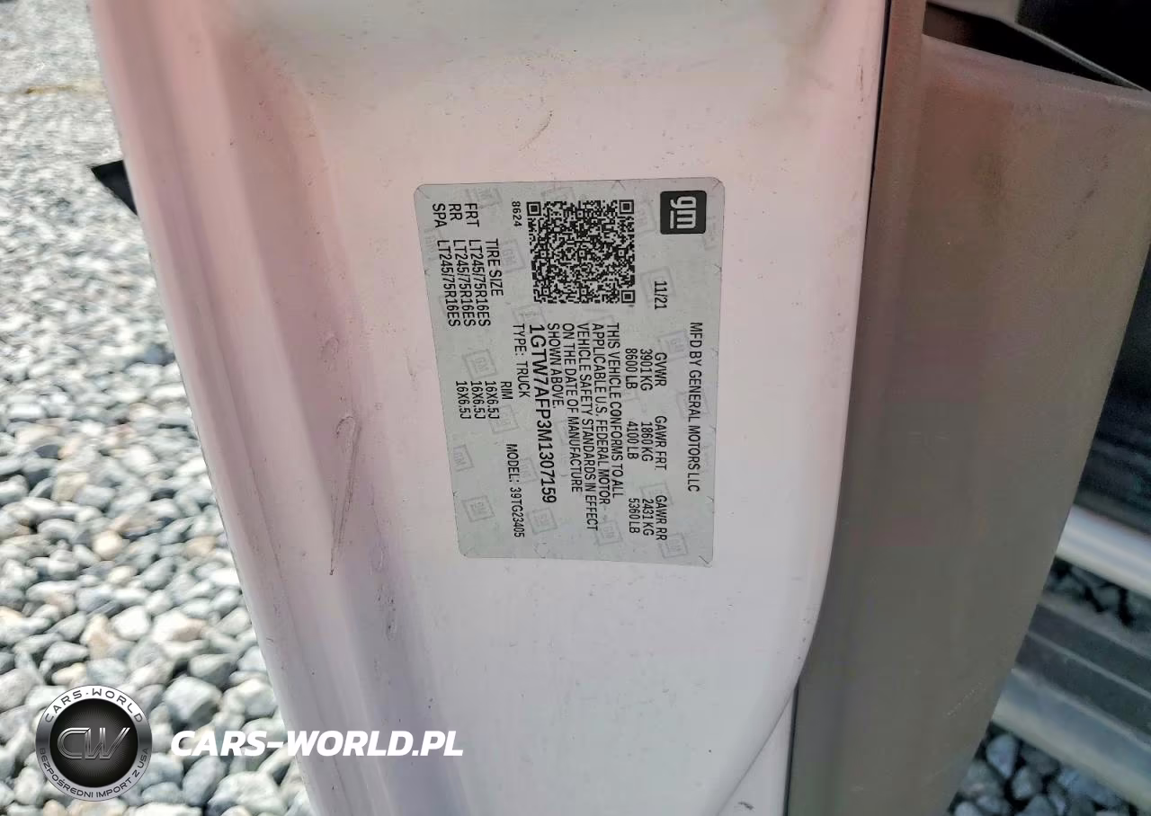 2021 GMC Savana G2500 VIN:1GTW7AFP3M1307159 - 12