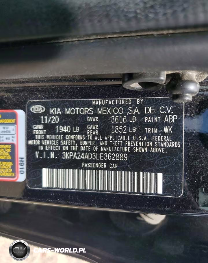 2020 Kia Rio Lx VIN:3KPA24AD3LE362889 - 13