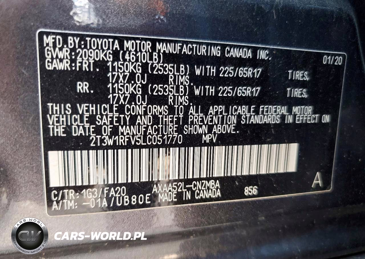 2020 Toyota Rav4 Xle VIN:2T3W1RFV5LC051770 - 14