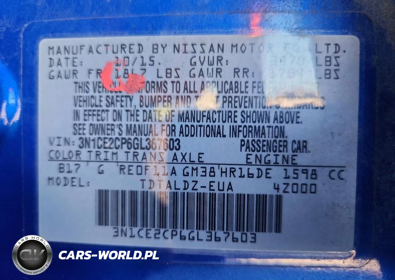 2016 Nissan Versa Note Sv VIN:3N1CE2CP6GL367603 - 13