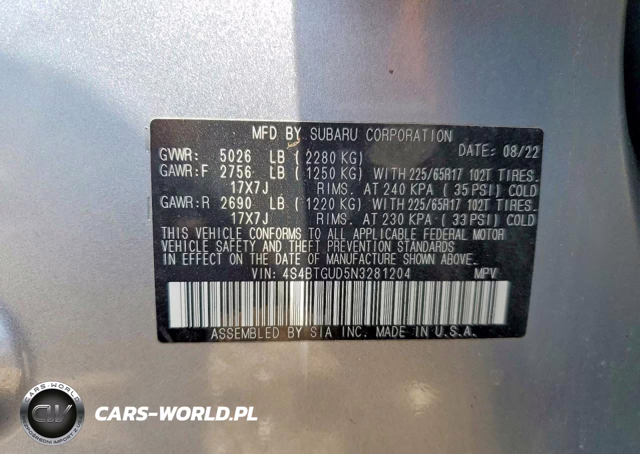 2022 Subaru Outback Wilderness VIN:4S4BTGUD5N3281204 - 13