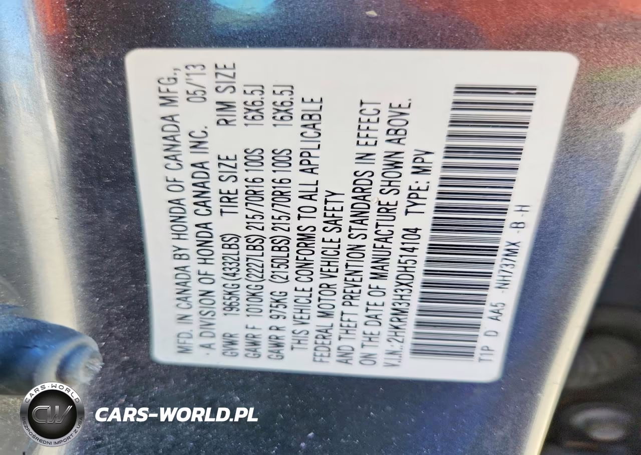 2013 Honda Cr-V Lx VIN:2HKRM3H3XDH514104 - 12