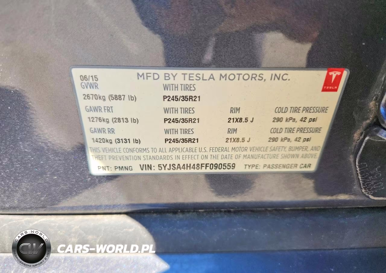 2015 Tesla Model S P85D VIN:5YJSA4H48FF090559 - 12