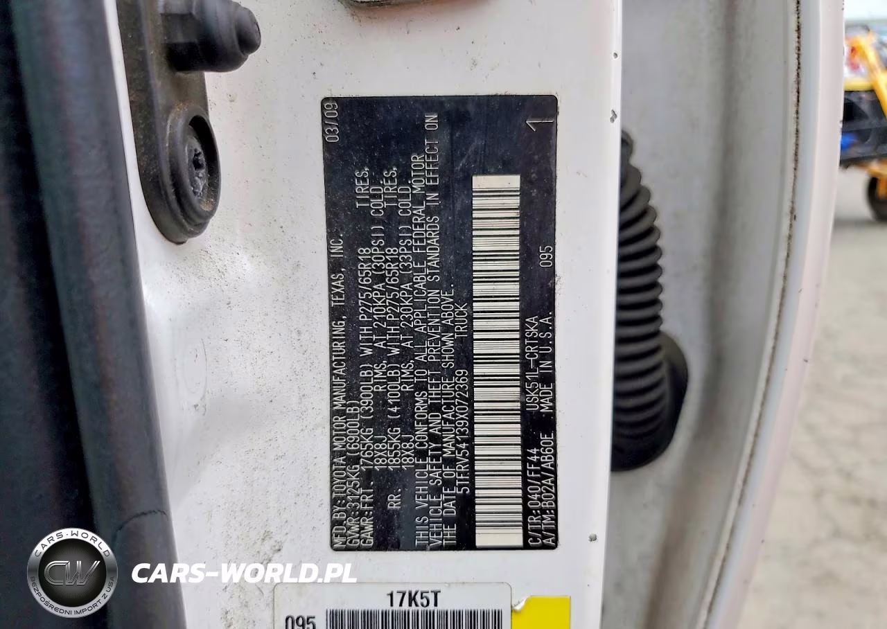 2009 Toyota Tundra Sr5 VIN:5TFRV54139X072369 - 12