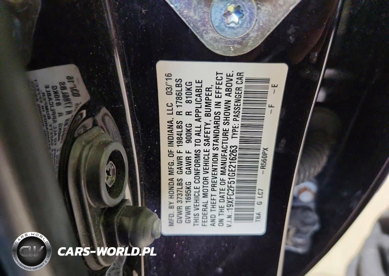 2016 Honda Civic Lx VIN:19XFC2F51GE216263 - 12