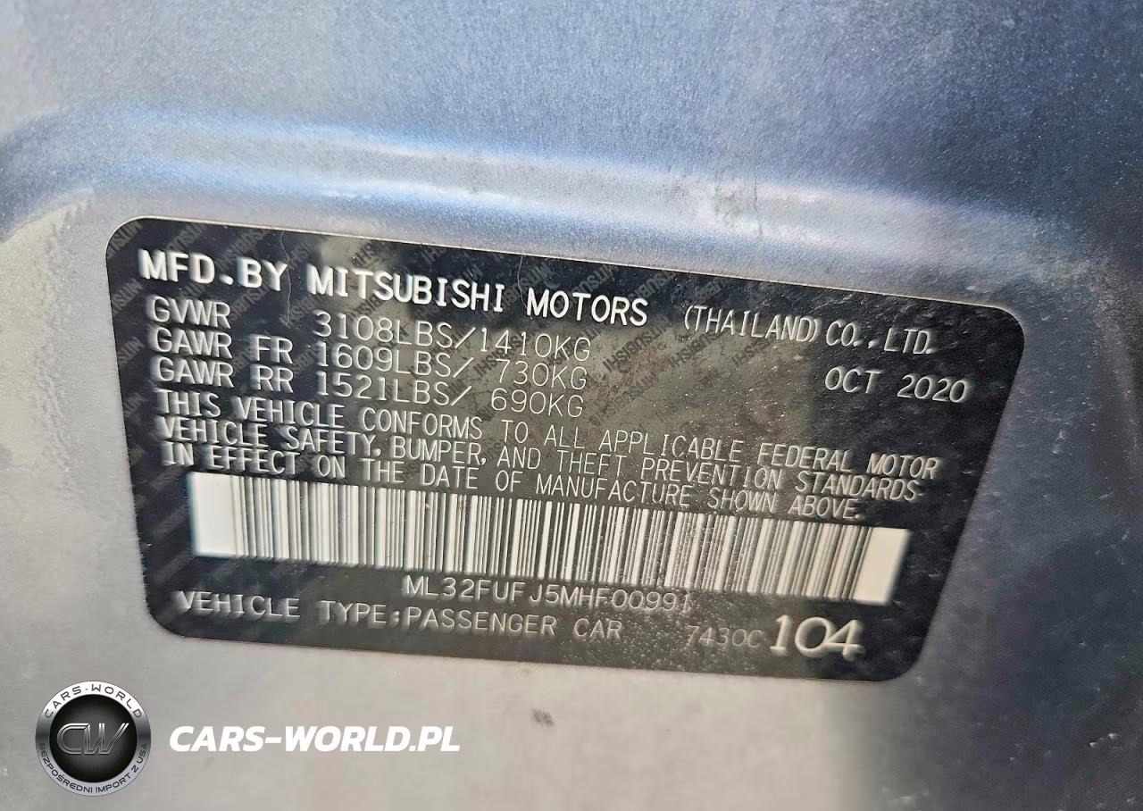 2021 Mitsubishi Mirage G4 Es VIN:ML32FUFJ5MHF00991 - 12