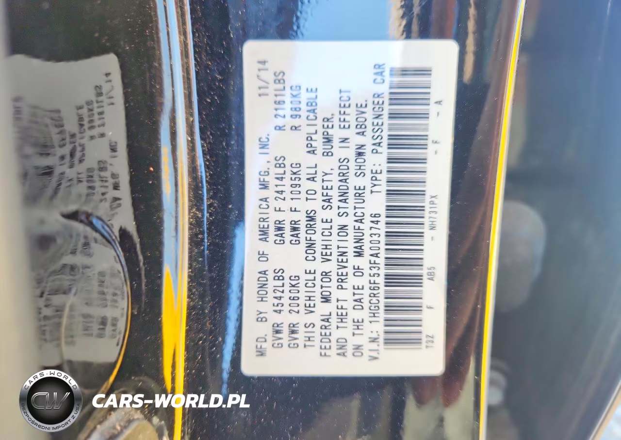 2015 Honda Accord Hybrid Exl VIN:1HGCR6F53FA003746 - 12