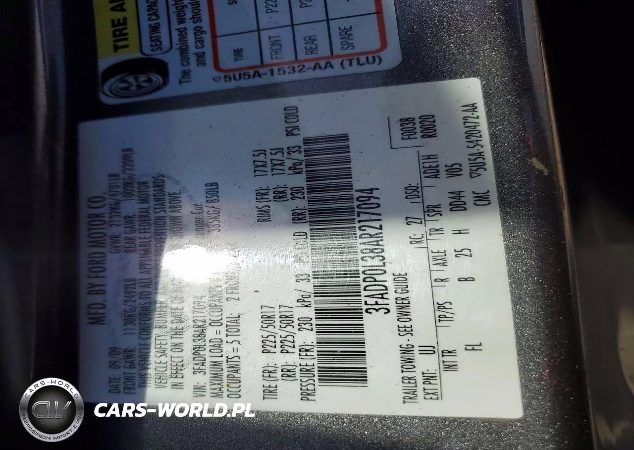 2010 Ford Fusion Hybrid VIN:3FADP0L38AR217094 - 13