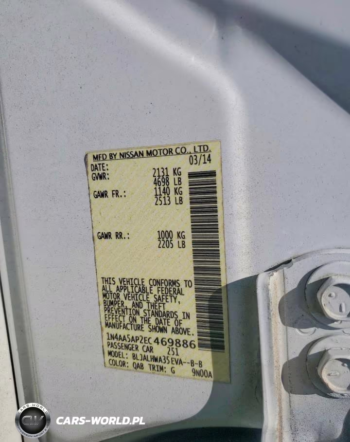 2014 Nissan Maxima 3.5 Sv VIN:1N4AA5AP2EC469886 - 12