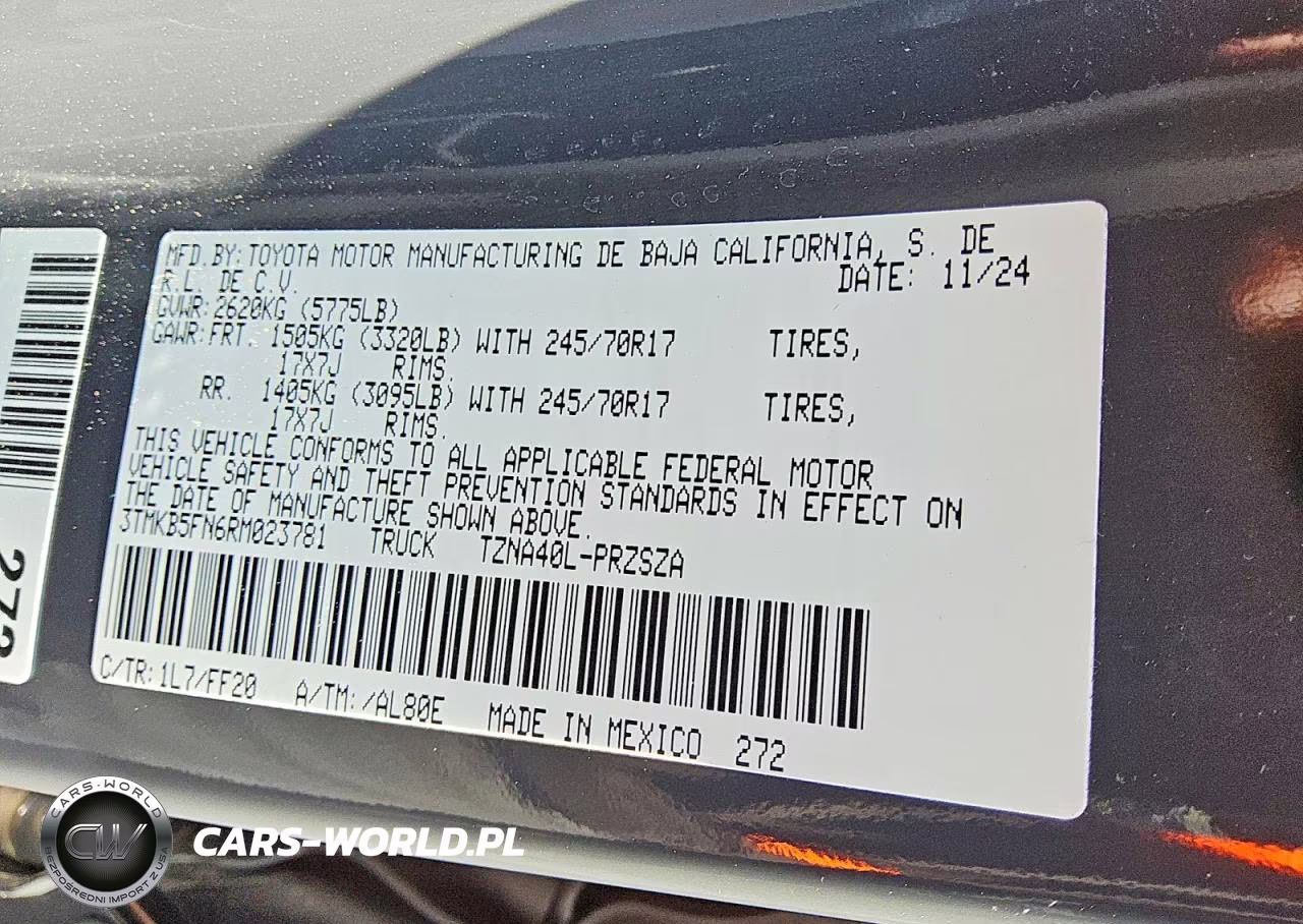 2024 Toyota Tacoma Sr5 VIN:3TMKB5FN6RM023781 - 12