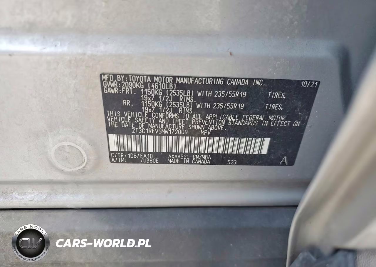 2021 Toyota Rav4 Xle Premium VIN:2T3C1RFV5MW172009 - 13