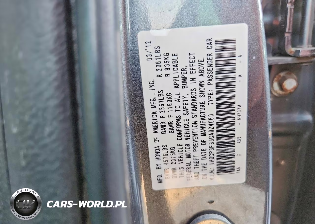2012 Honda Accord Exl VIN:1HGCP3F85CA024060 - 13