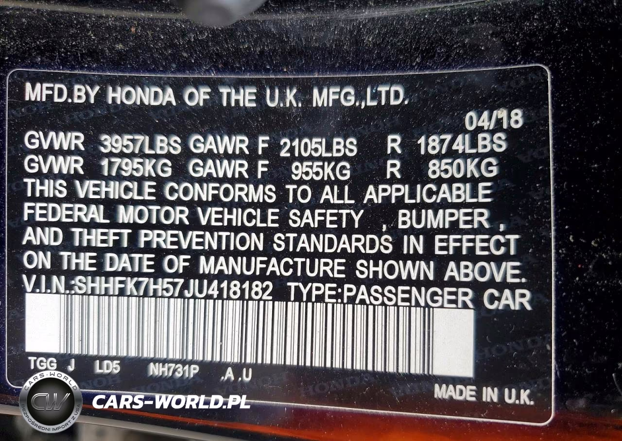 2018 Honda Civic Ex VIN:SHHFK7H57JU418182 - 13