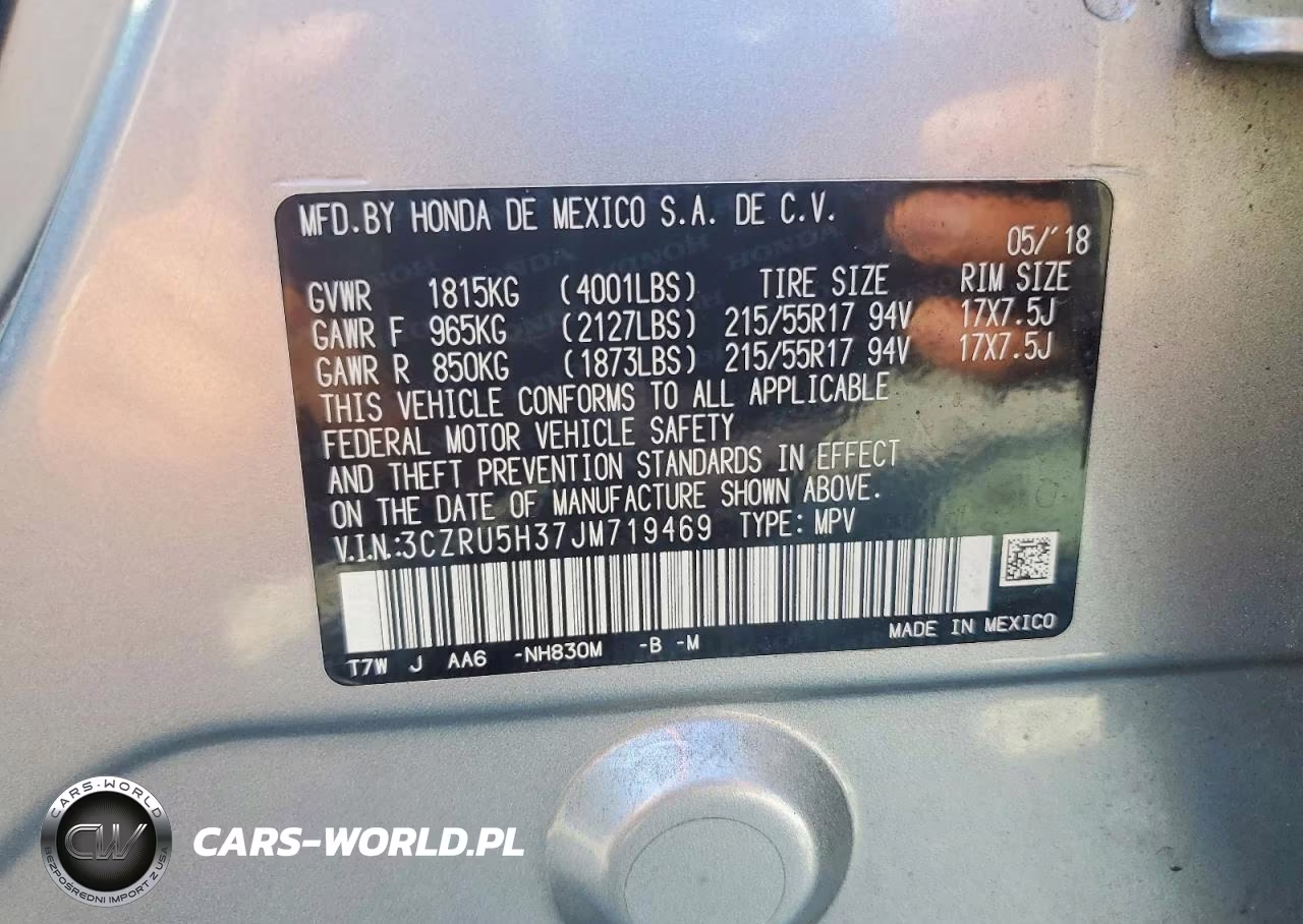 2018 Honda Hr-V Lx VIN:3CZRU5H37JM719469 - 13